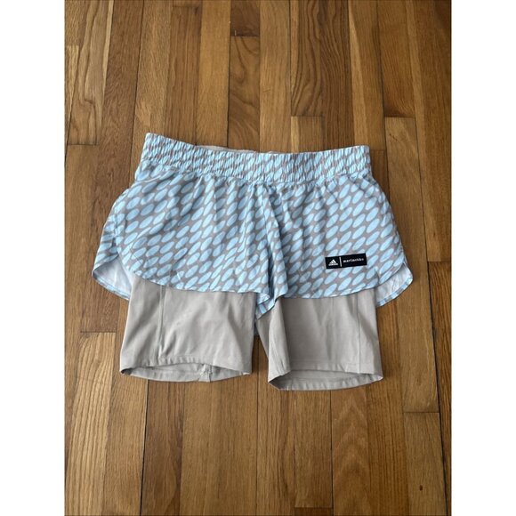 Adidas Running Marimekko Run Icons 3 Bar Logo 2-in-1 Shorts Size M - Picture 1 of 5